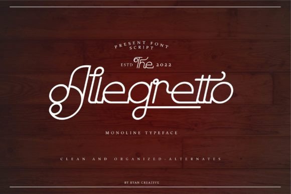 Allegretto: A Clean Monoline Script for Modern Branding